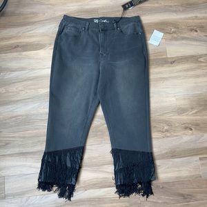 DG2  by Diane Gilman fringe hem stretch jean size 14P